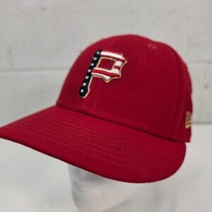 Pittsburgh Pirates New Era 59Fifty MLB PGH USA Fourth of July Fitted Hat Red